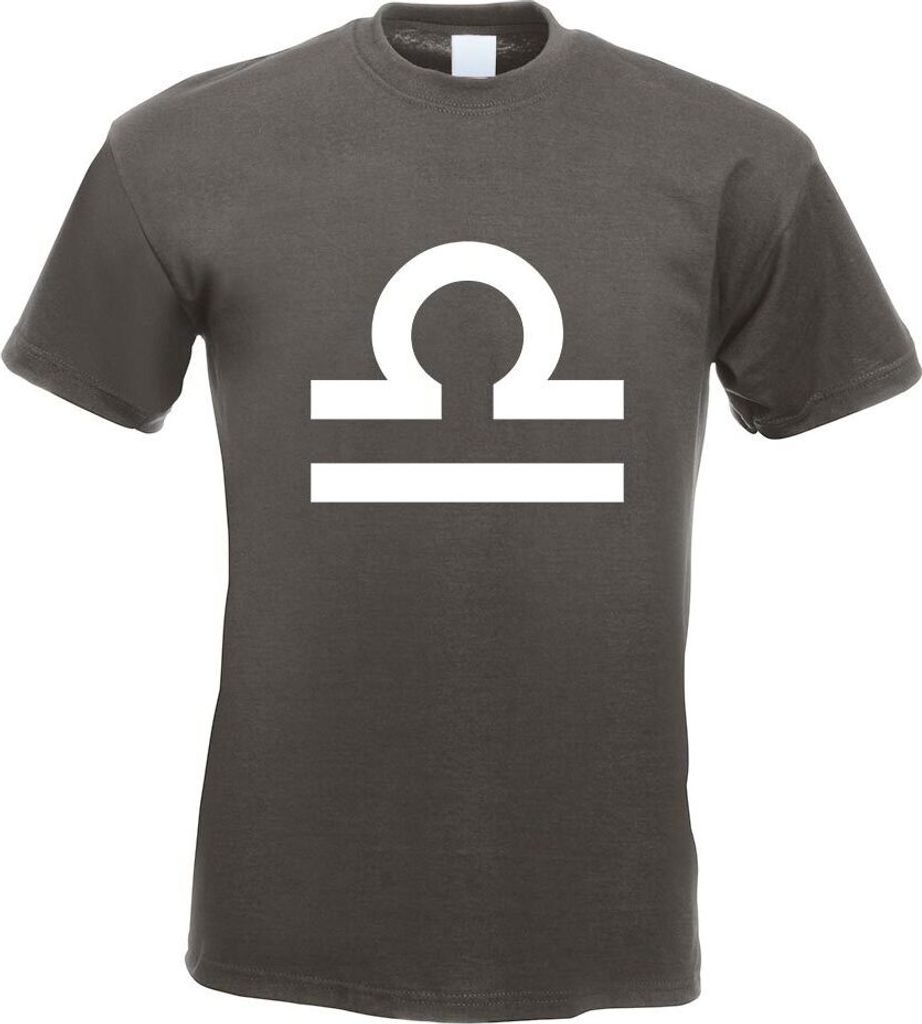 Kiwistar - T-Shirt - Graphit - Waage Sternzeichen Motiv Bedruckt Funshirt Design Print - mit Motiv Bedruckt - Funshirt Design - Sport - Freizeit - ...