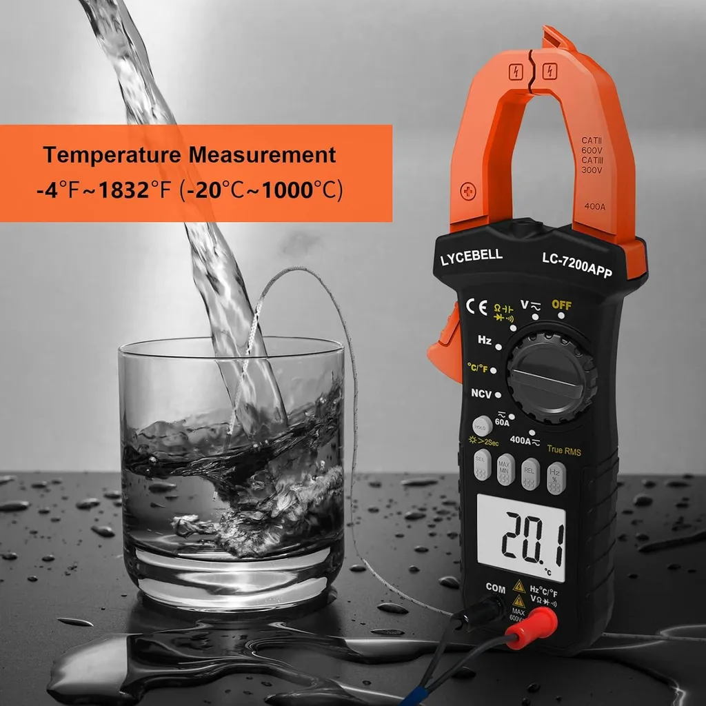 Pince ampèremétrique True RMS Bluetooth App 7200C pour mesure précise - 4