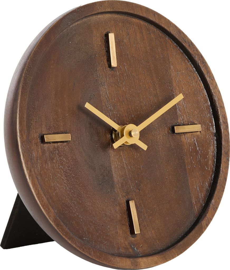 Light & Living - Uhr VETI - 15x4x15cm - Braun