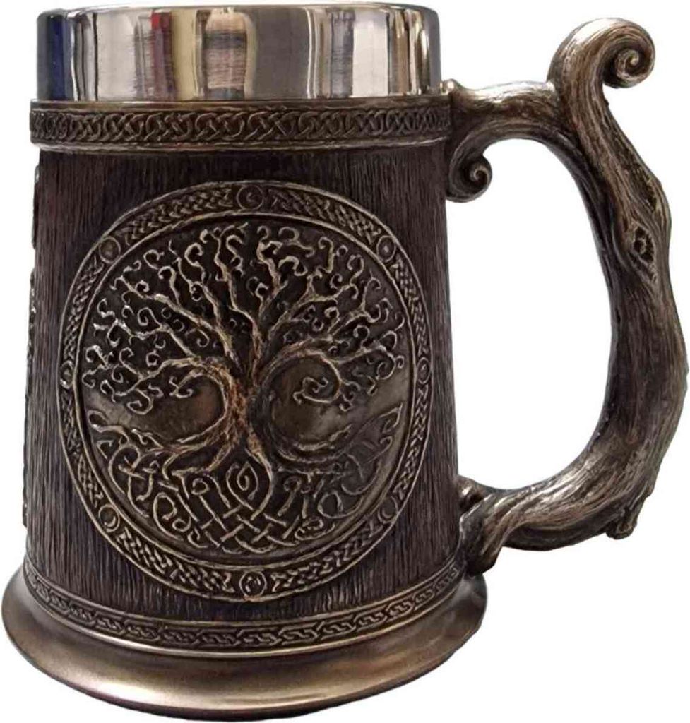 Germ. Krug "Yggdrasil" Baum des Lebens, brz-col. 500Ml Einsatz entnehmbar