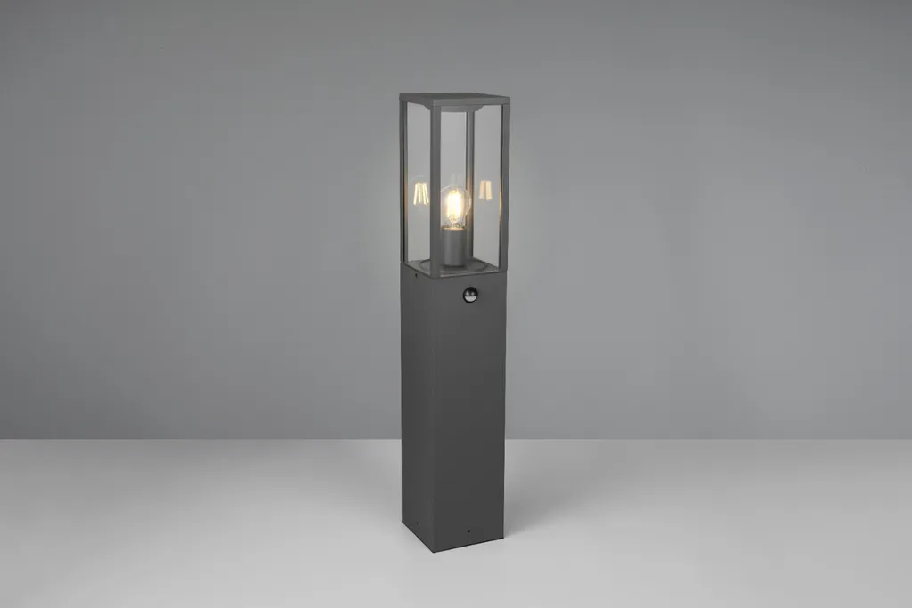 Lampe extérieure Trio Garonne E27 détecteur de mouvement finition Zinc