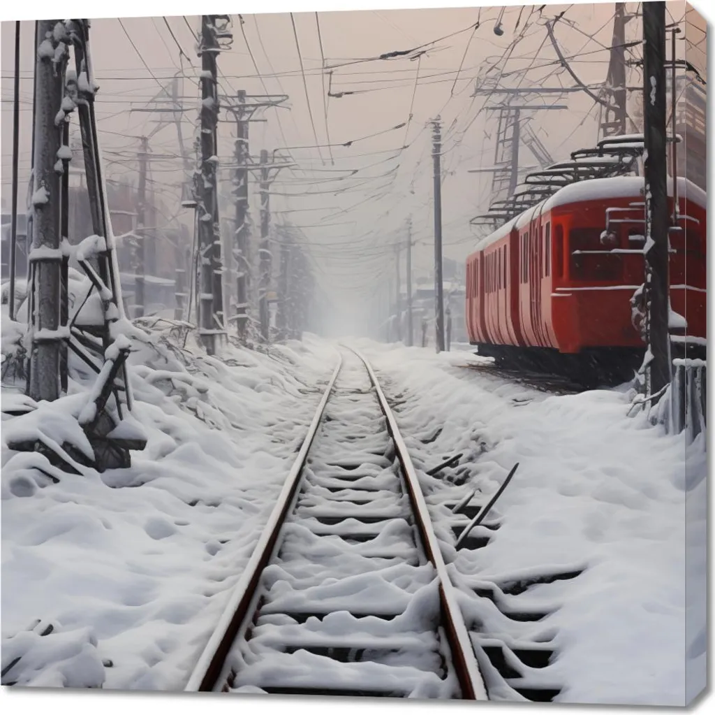 Quadro Viaggio sui binari 90x90cm - Stampa Tela Alta Qualità