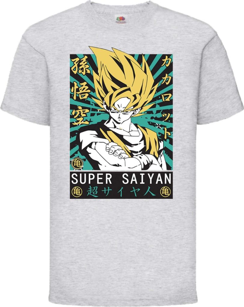 Kinder T-Shirt Dragon Anime Manga Ball Z 15 Ssg, 7-8 Jahr - 128 / Grau