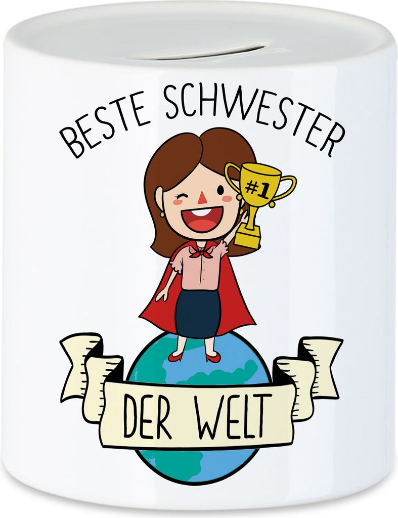 Beste Schwester Sieht so aus Spardose Lieblingsschwester Geschenkidee Geburtstag Bruder Schwester