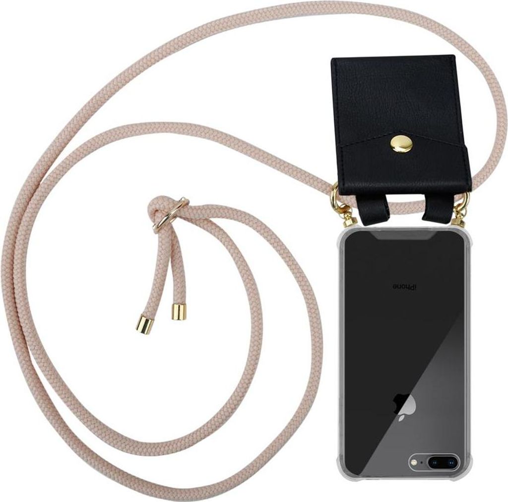 Cadorabo Hülle für Apple iPhone 7 PLUS / 7S PLUS / 8 PLUS Schutzhülle in Rosa Handy Kette Silikon Kordel abnehmbares