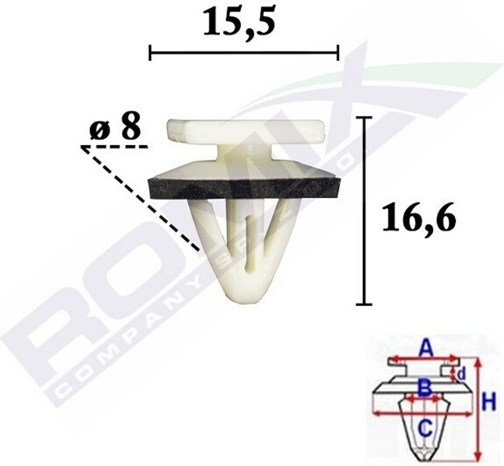 10x ROMIX C70604 Clip Zier- / Schutzleiste Kofferraum, Innenraumverkleidung
