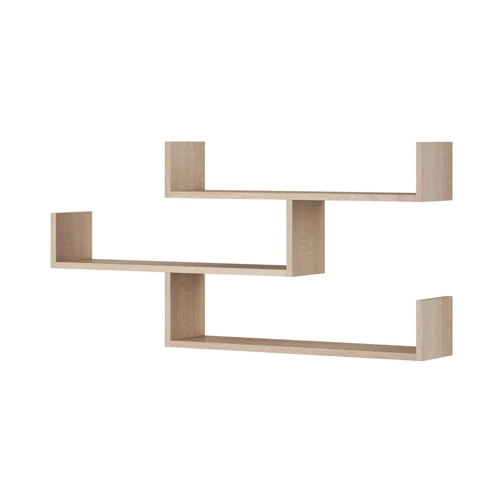 Bibliothèque suspendue TIRI 3 Chêne Sonoma 119cm, étagère de rangement