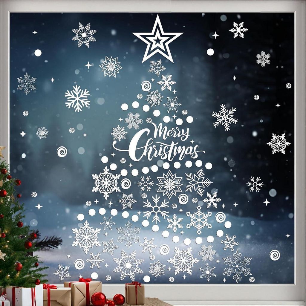 Décorations pour fenêtres, flocons de neige, 230 pièces, Image du produit 