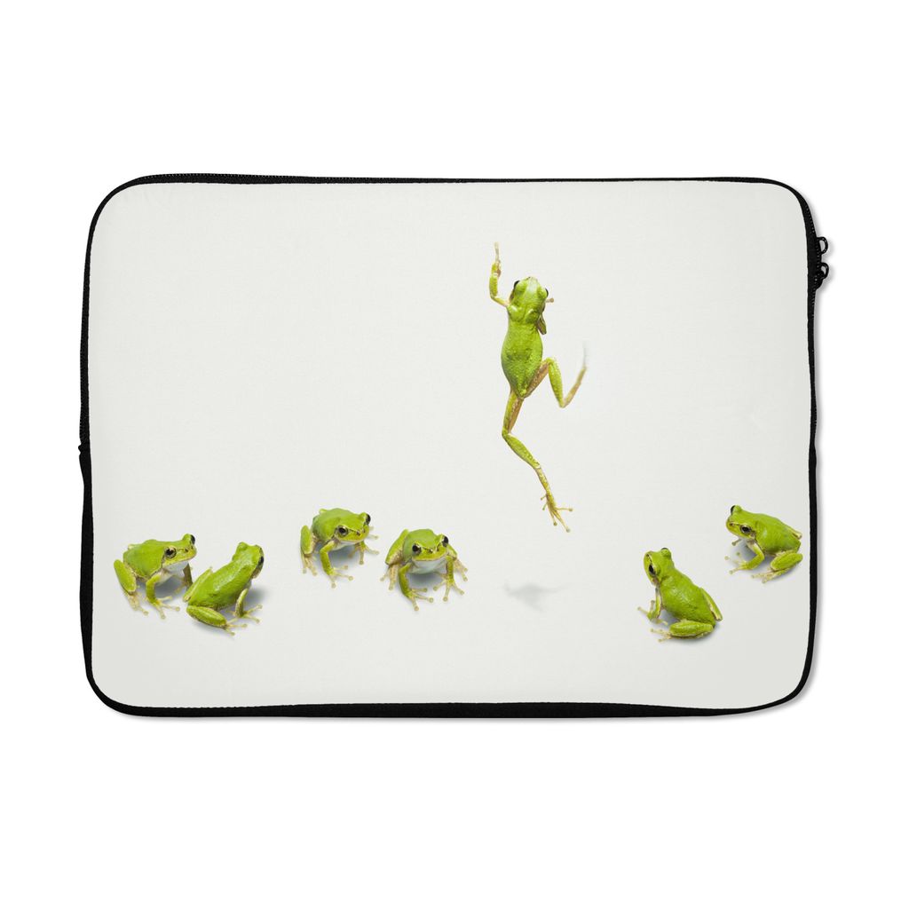 MuchoWow Laptop Hülle 13 Zoll Frosch - Tiere - Grün Laptoptasche - Laptophülle - Sleeve - Rundumschutz