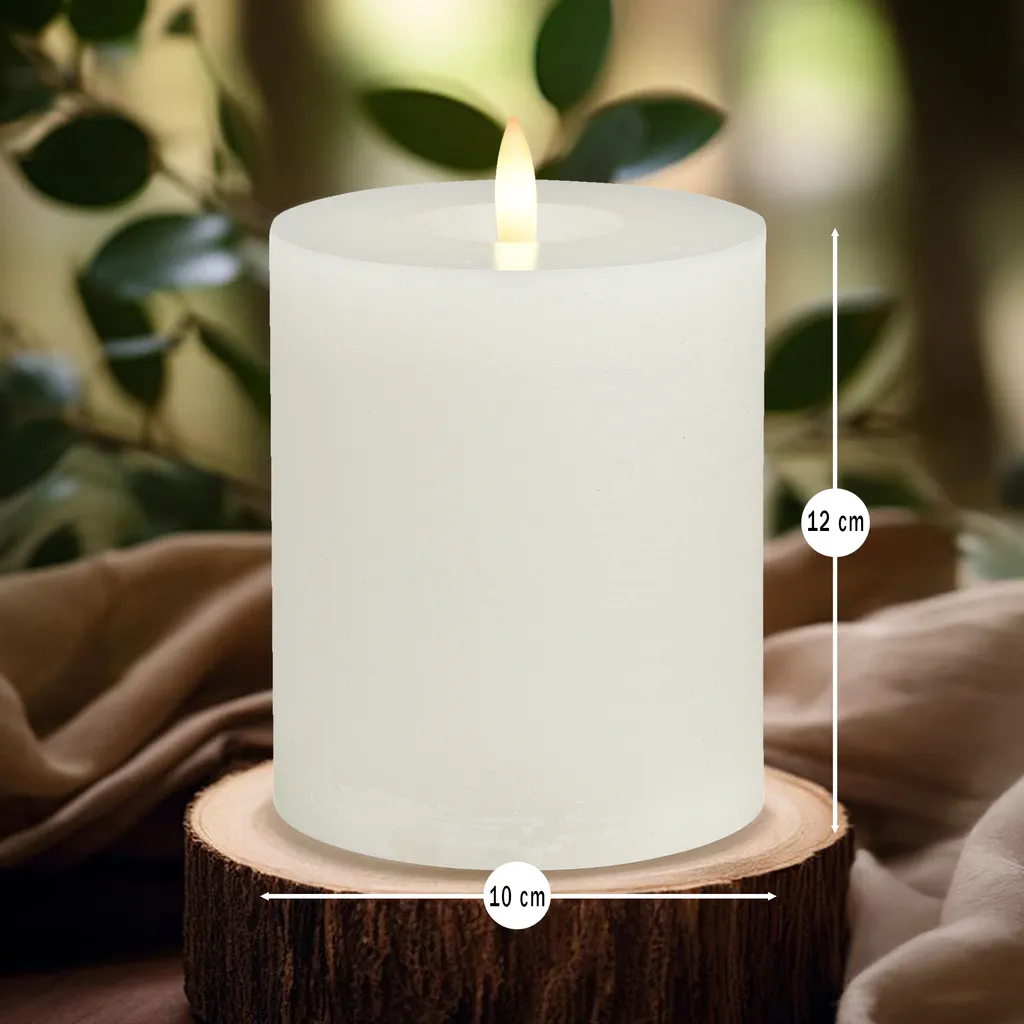 Pack 4 bougies LED cire blanche pour décoration de table et mariage