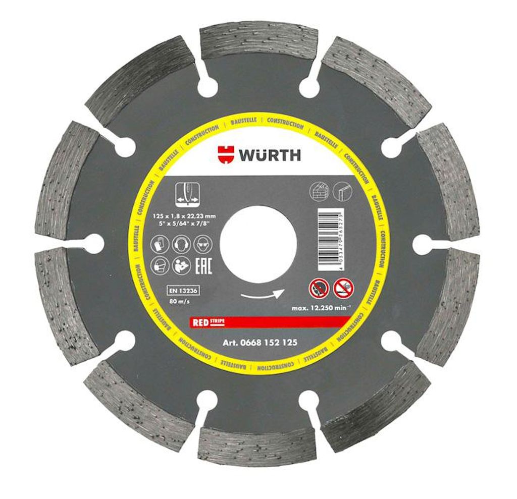 WÜRTH Diamanttrennscheibe CONSTRUCTION REDSTRIPE 125 x 1,8 Produktbild 