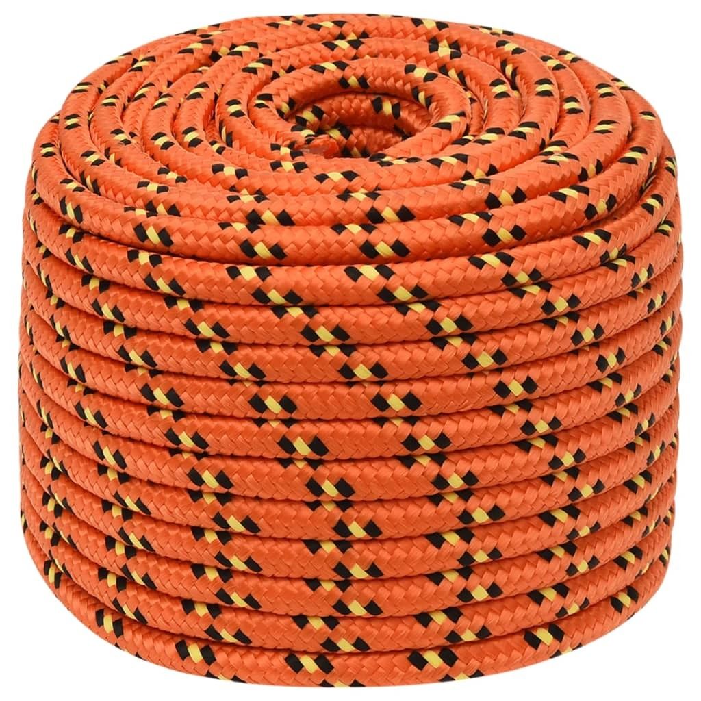 vidaXL Corde de bateau orange 14 mm 250 m polypropylène Image du produit 