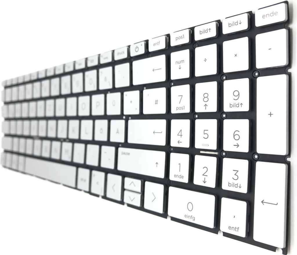 DEUTSCHE - Tastatur Keyboard Silber Beleuchtung kompatibel für HP Pavilion 15-eg0256ng (301G6EA)