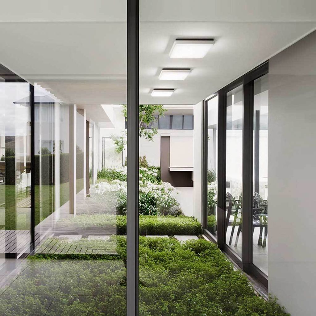 Fabas Luce LED Außen-Deckenleuchte Desdy 300x50mm 30W Warmweiß IP54 Schwarz