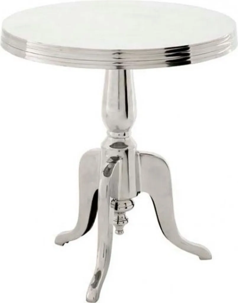 Table d'Appoint Stable en Acier Inox - Finition Nickel Anti-Taches 60cm