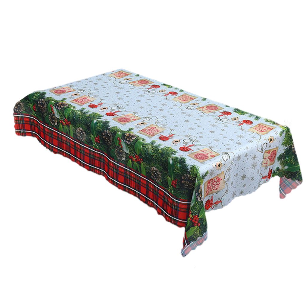 1,8/2.2m Weihnachten Tischdecke süße Schneeflocken Elche Plaid Print Hochzeit Party Tischdekoration Rechteck Home Tisch Cover Restaurant Layout V...