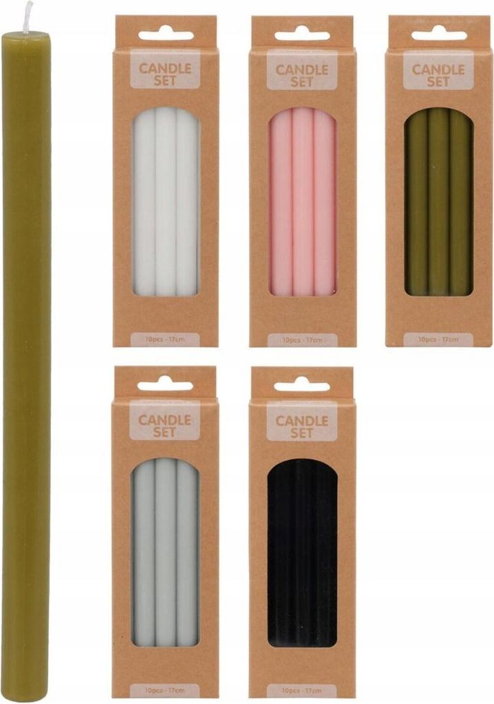 Tischkerzen 10er Set 17 cm, Stabkerzen Ø 1,2 cm, schlank für Kerzenhalter, Deko Kerzen