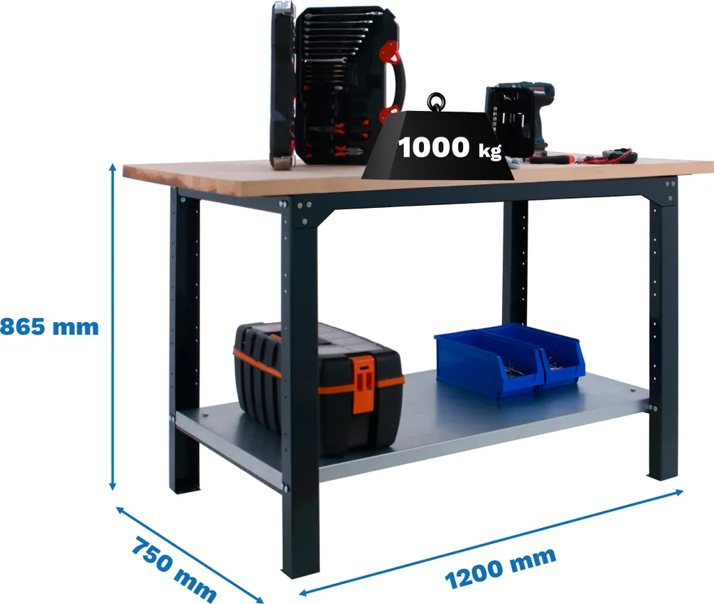 Établi de menuiserie BT6 Pro 1200 Anthracite pour atelier et bricolage