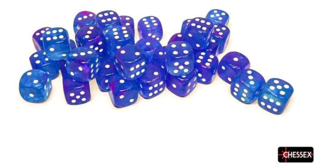 Dés de Jeu 12mm Effet Luminary Aura Blanc : Précision et Style Nebula