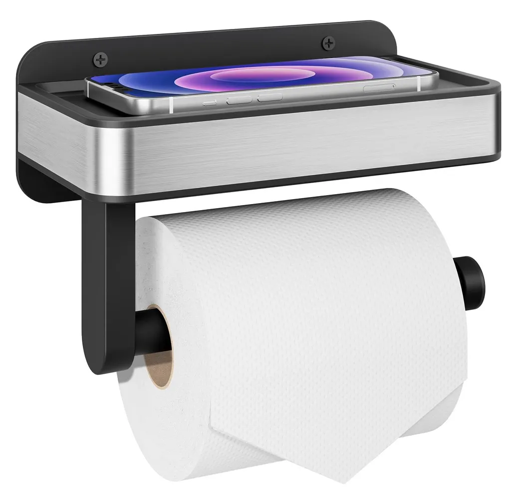 Porte-rouleau papier toilette noir 18,1 cm pour rouleaux XL et Jumbo