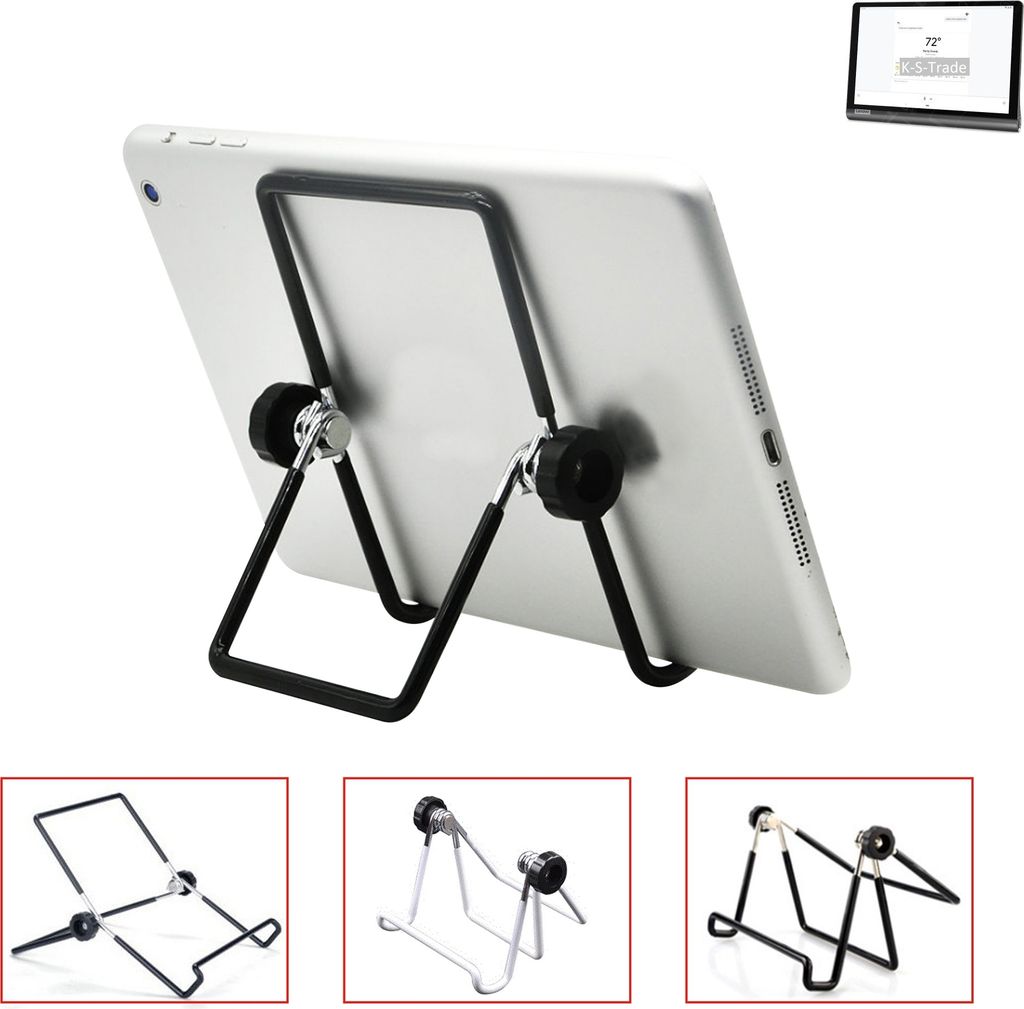 K-S-Trade Tablet-Ständer Tablet-Halterung Tablet-Aufsteller kompatibel mit Lenovo Yoga Smart Tab PRC faltbarer Tischständer Tablet Halterung
