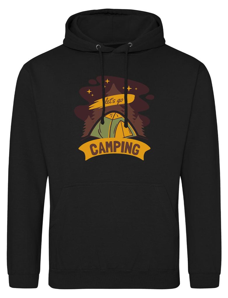 Huuraa Uni Hoodie let´s go camping Zelt XXL Deep Black Produktbild 
