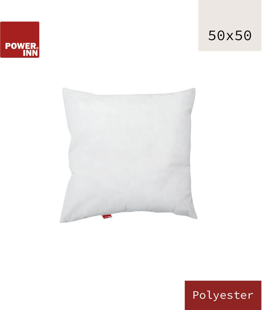 POWER INN Innenkissen | Polyester | 50 x 50 cm | Kisseninlett | Waschbar bei 95°C