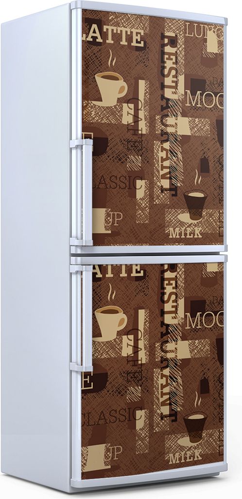 Kühlschrankdekoration 70x180 cm Aufkleber auf dem Kühlschrank - Kaffee Mokka Liebe
