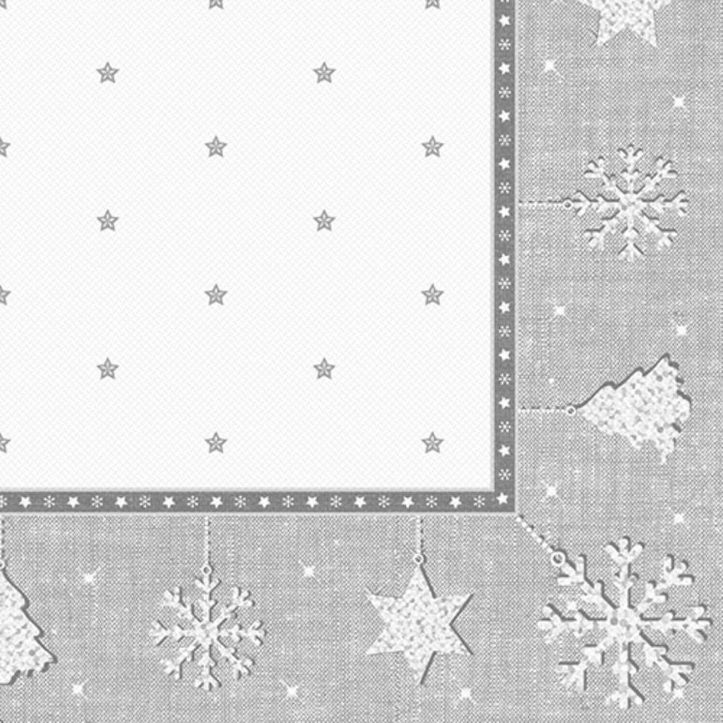 PAPSTAR Weihnachts-Motivservietten "X-Mas" silber 400 x 400 mm 50 Stück