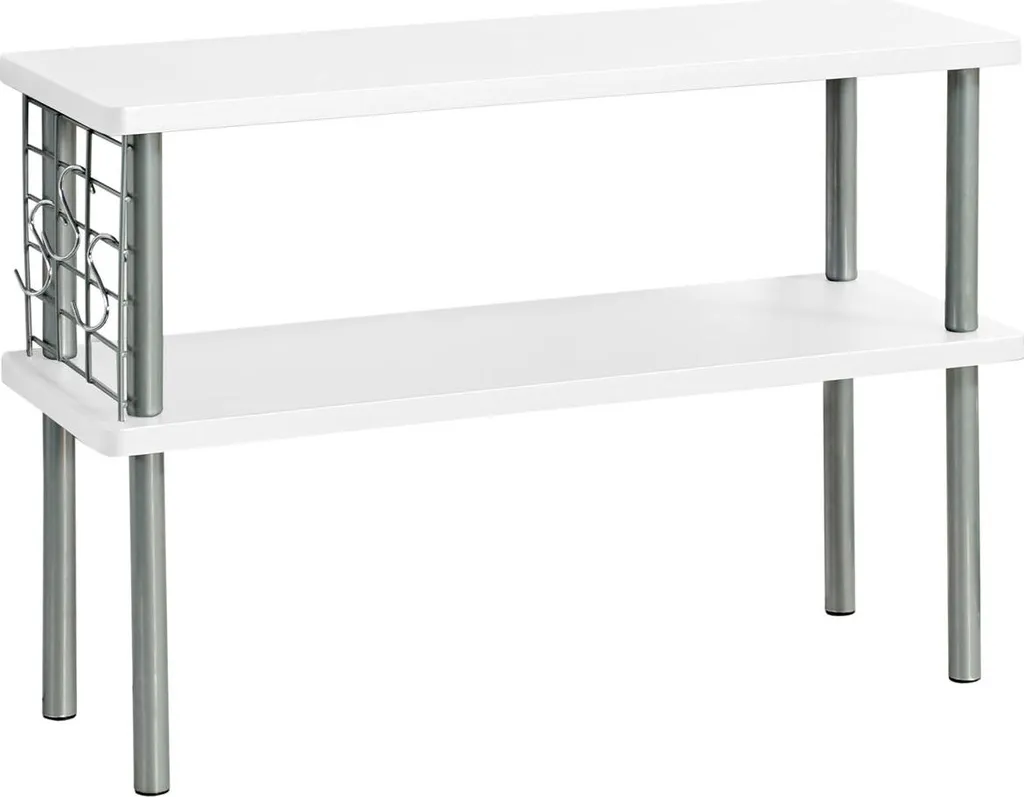 Etagère de Cuisine 2 Niveaux en Bois Blanc pour Rangement et Epices