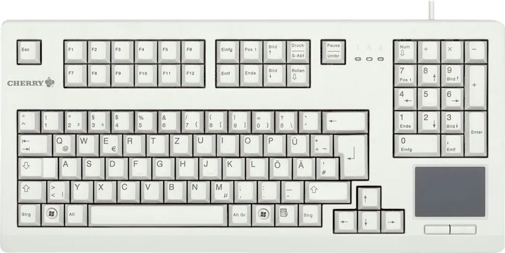Clavier CHERRY G80-11900 USB Gris : Gagnez de la Place avec le Touchpad