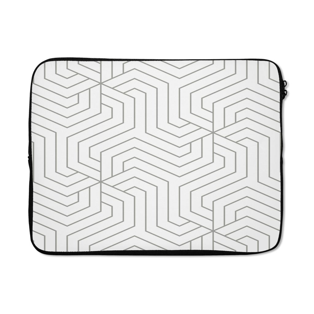 MuchoWow Laptop Hülle 17 Zoll Laptoptasche Geometrie - Linie - Muster - Zipper - Schutzabdeckung