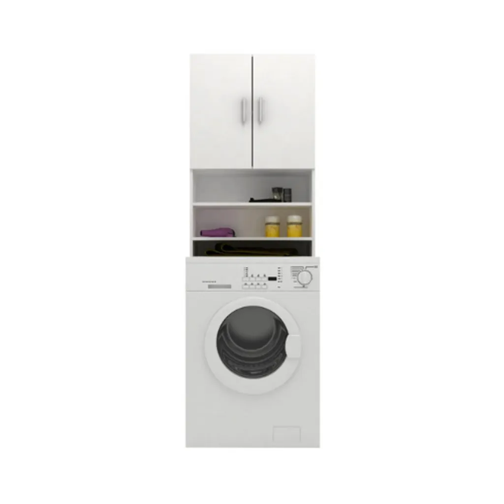 Armoire de buanderie FYN 2 portes, gain de place vertical, 65x27x190 cm
