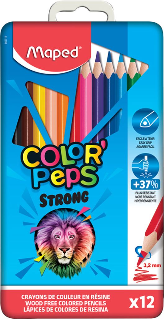 Maped Dreikant-Buntstift COLOR'PEPS STRONG 12er Metalletui