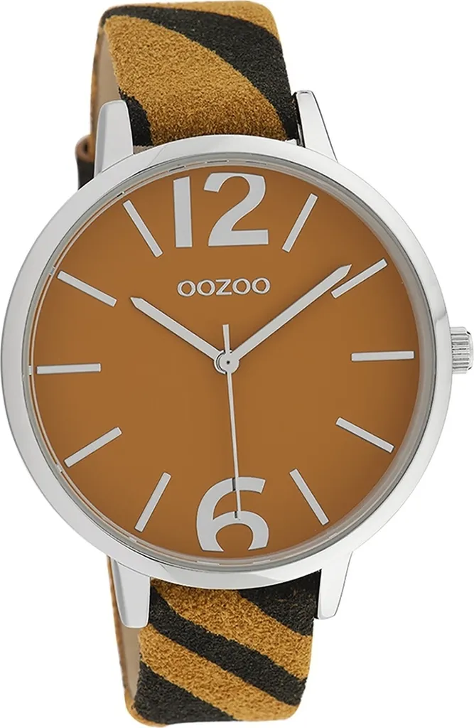 Montre Oozoo quartz jaune foncé et noir D2UOC10202 bracelet cuir souple