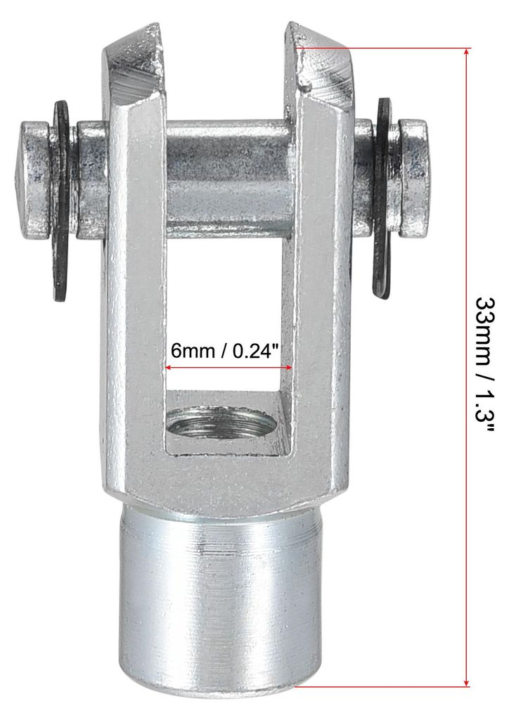 2 Stš¹ck Luftzylinderstange Gabelkopfende 33mm L?nge M6x1 Innengewinde Y Anschluss
