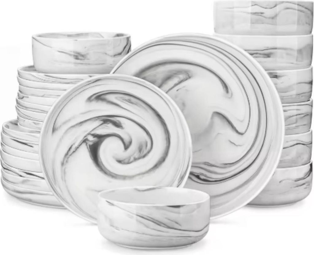 Golden Tafelservices – 8 Personen – 24-teilig – Grau Keramik – Kleine Teller