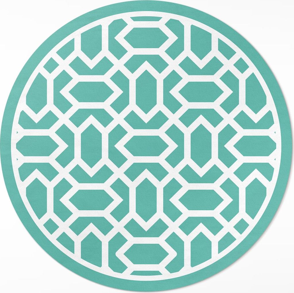 Mosaik aus unregelmäßigen Fliesen – Vinyl Fußmatte – Ø 130cm – Rutschfest – Pflegeleicht & Langlebig