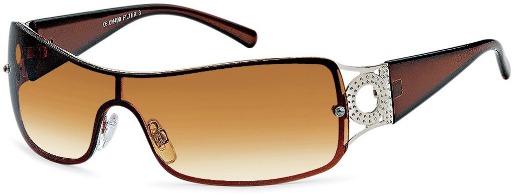 Gil Damen Monoscheiben Sonnenbrille Braun Produktbild 