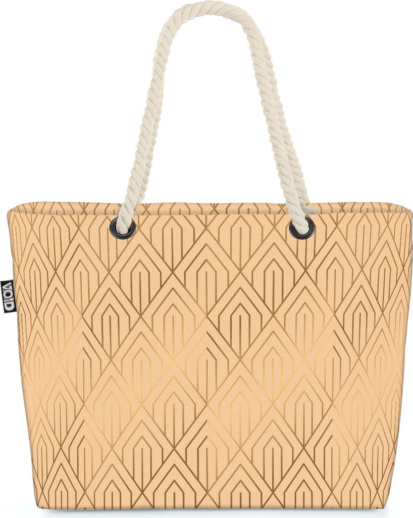 VOID Art Deko Muster Strandtasche Shopper 58x38x16cm 23L XXL Einkaufstasche Tasche Reisetasche Beach Bag