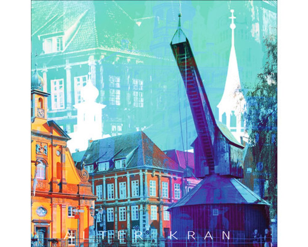 Glasbild Lüneburg alter Kran I 50x50 cm