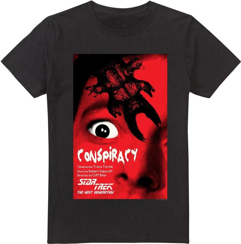 Star Trek - "The Next Generation Season 1 Episode 25" T-Shirt für Herren TV14001 (4XL) (Schwarz)