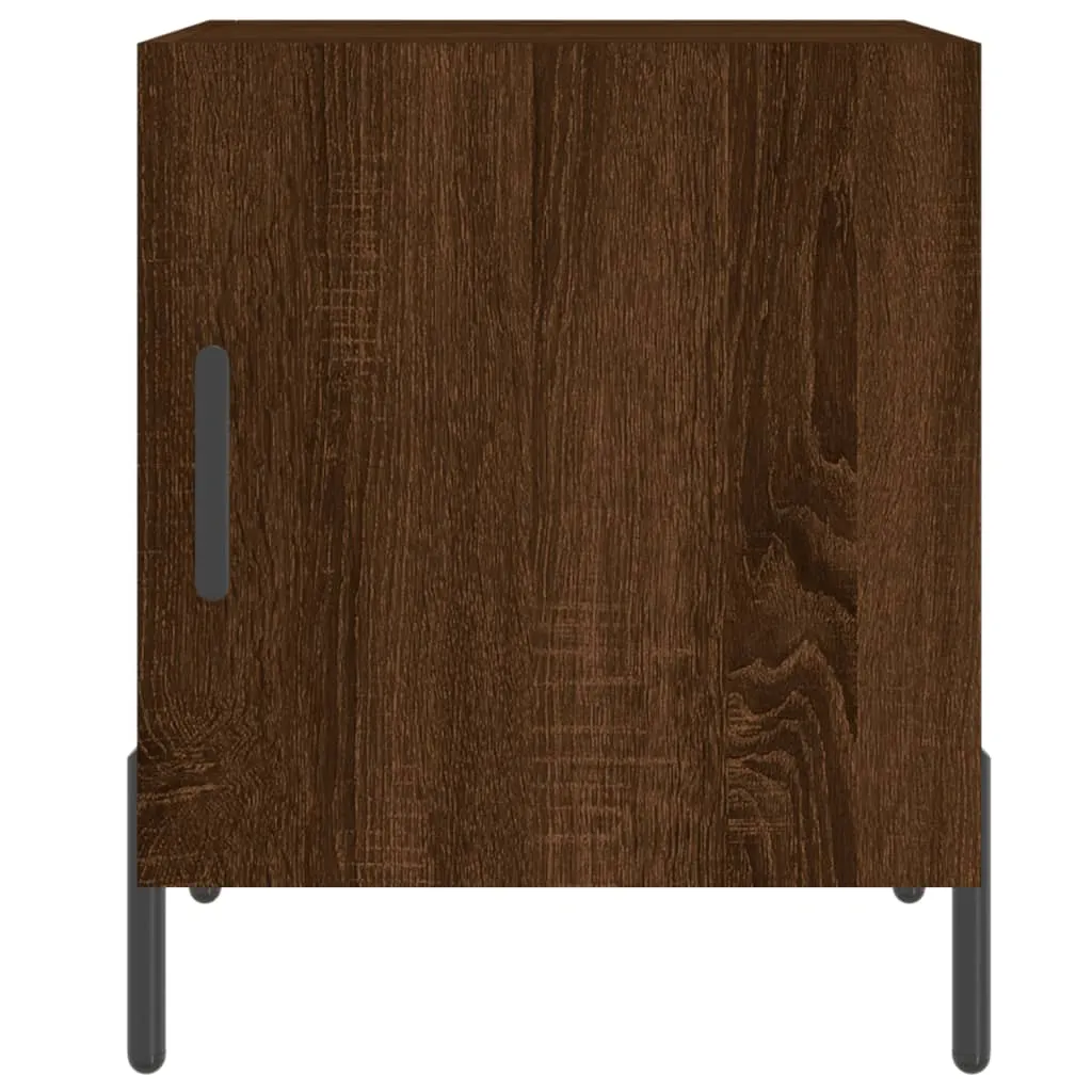 Petite table de nuit marron chêne 40 cm gain de place bois robuste - 19