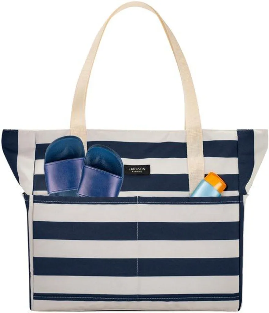 Sac de plage bleu XXL zippé : fini le sable dans vos affaires !