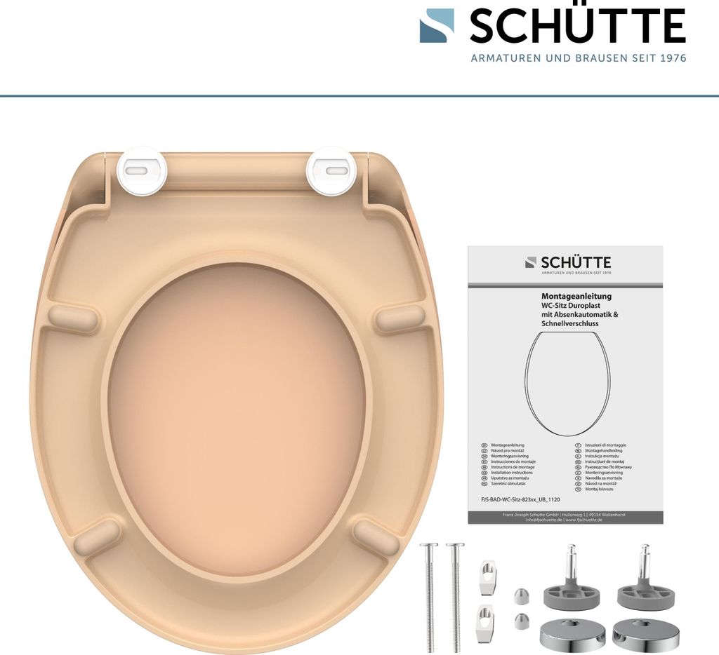 SCHÜTTE WC Sitz BEIGE, Duroplast Toilettendeckel mit Produktbild 8