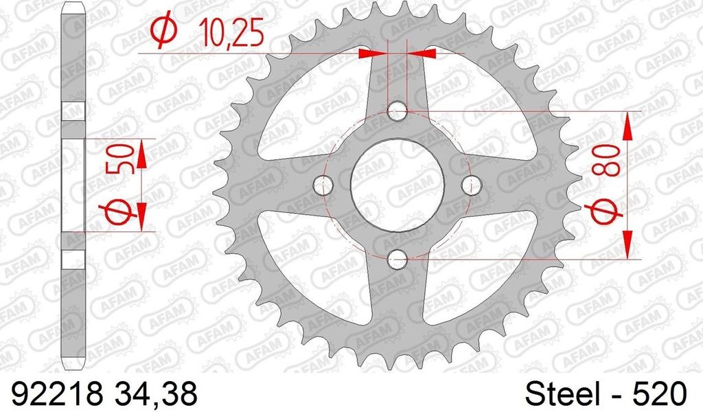 AFAM Standard Stahlritzel hinten 92218 - 520