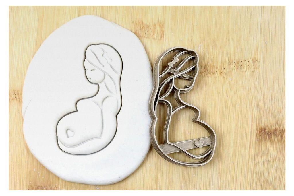 Ausstechform Schwangerschaft Keksstempel Fondant PLA ca. 8 cm