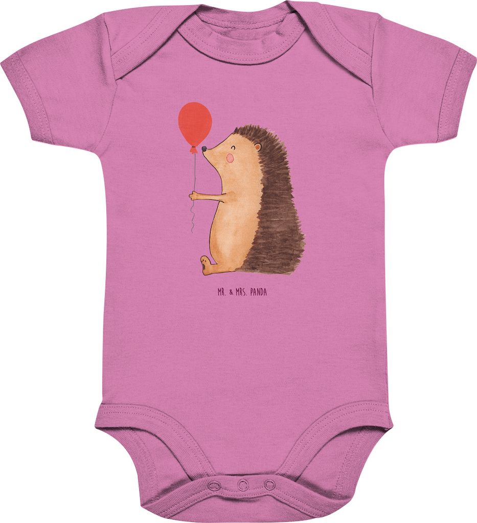 Mr. & Mrs. Panda Strampler Igel Luftballon 1. - 3. Monat - Bubble Gum Pink - Geschenk, Baby, Babybody, Lustige Sprüche, Happy Birthday, overall, G...