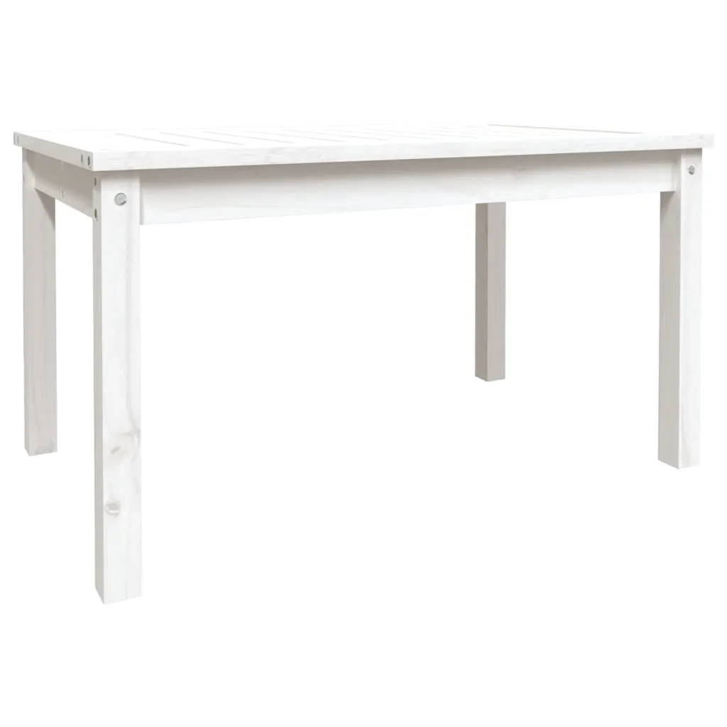 Tavolino Basso Esterno Bianco 82.5x50.5x45 cm in Legno Massiccio vidaXL