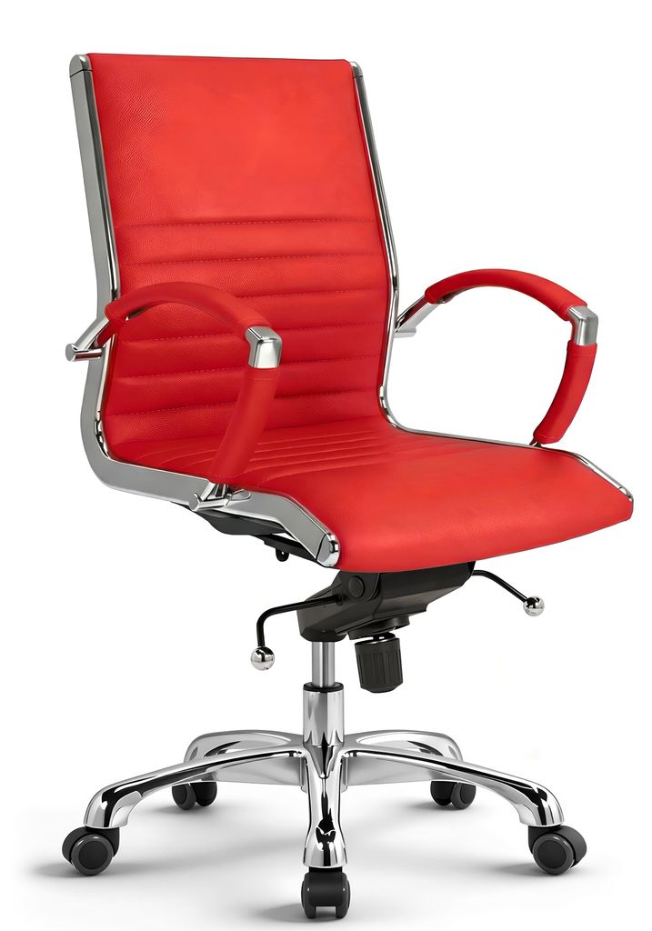 VERSEE Montreal Schreibtischstuhl Leder Rot – ergonomischer Produktbild 